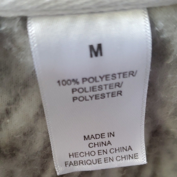 Alfred Dunner Cream and Gray Teddy Fleece Full Zip Jacket Medium. - Picture 3 of 10